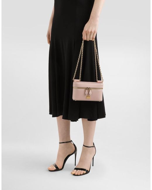Dolce & Gabbana Pink Sicily Logo Plaque Crossbody Bag