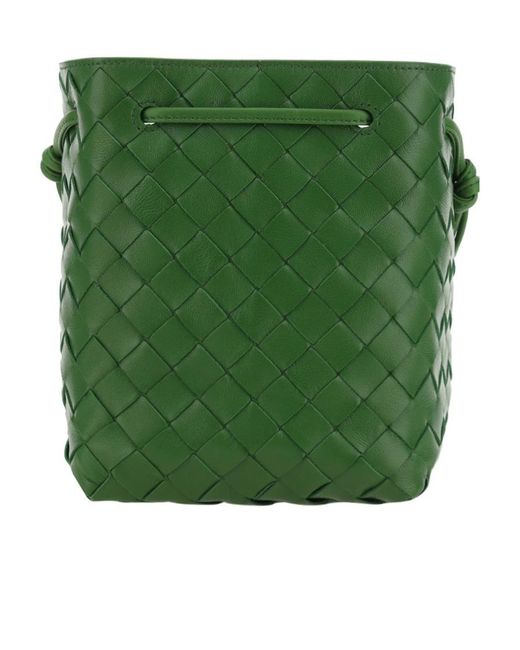 Bottega Veneta Green Braided Bucket Bag