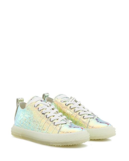 Giuseppe Zanotti Natural Crocodile Low-Cut Casual Sneakers