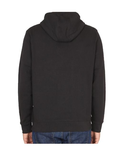 Barbour Black Logo Print Drawstring Hoodie for men