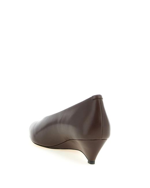 Jil Sander Brown Arc Pointed Toe Pumps