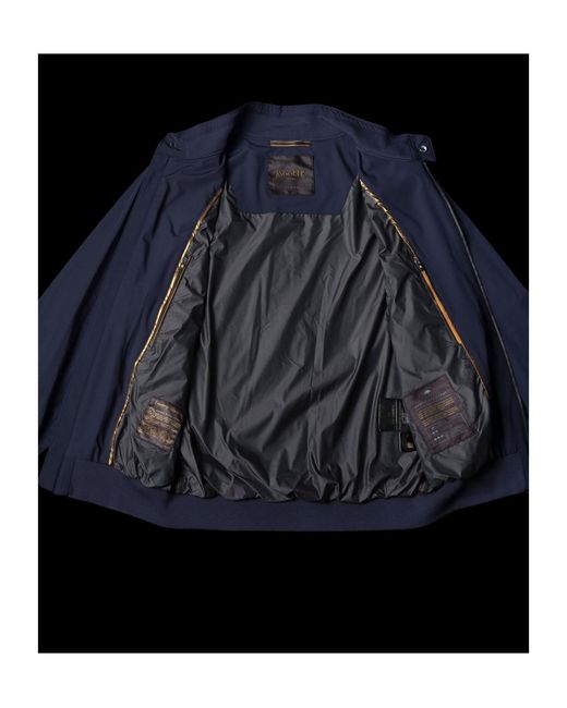 Moorer Blue Long-Sleeved Zipped Bomber Jacket for men