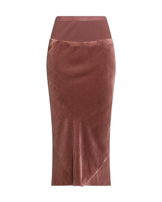 Rick Owens Stylish Solid Color Velvet Flared Skirt