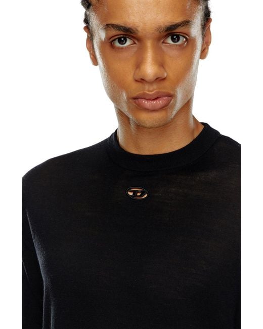DIESEL Black K-Garth Oval D Logo Knitted Jumper for men