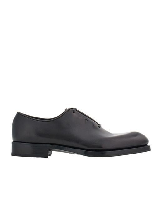 Ferragamo Black Tramezza Oxford With Covered Laces for men