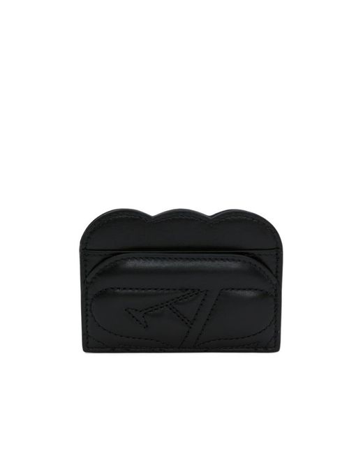 McQueen Black Logo Embroidered Quilted Card Holder