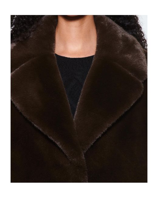 Stand Studio Black Camille Faux Fur Teddy Coat