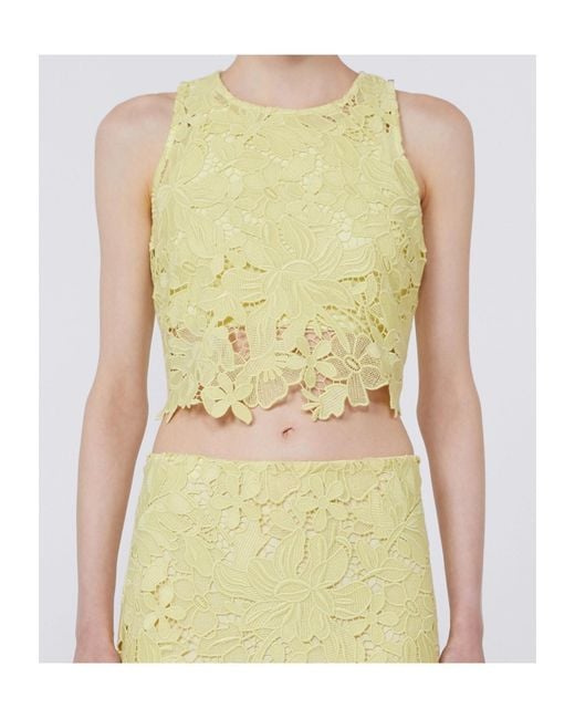 Sportmax Yellow Macramé Top
