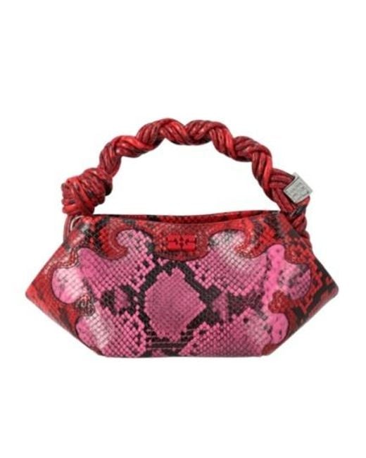 Ganni Pink Mini Bou Embossed Tote Bag