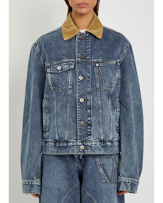 J.W. Anderson Blue Corduroy Collar Denim Jacket