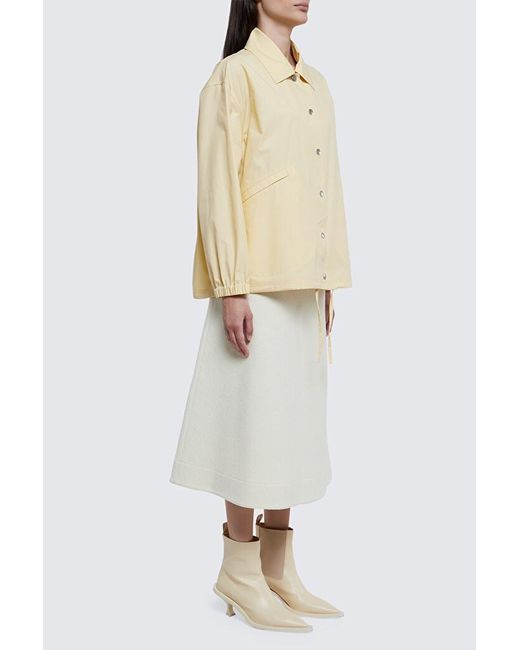 Jil Sander Natural Logo-Printed Drawstring Shirt Jacket