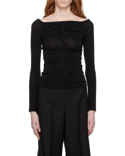 Givenchy Black Ruched Long-Sleeved Top