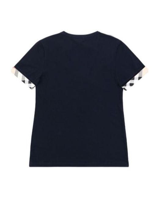 Burberry Blue Deep V-Neck Short-Sleeved T-Shirt