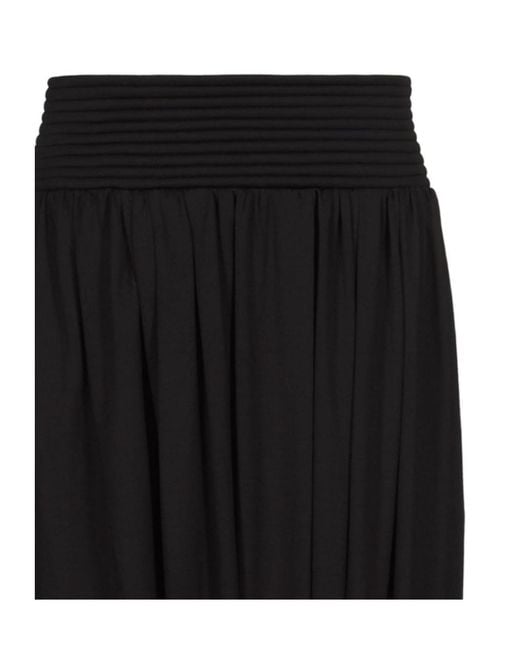 Alaïa Black Alaïa Wide-Leg Draped Pants
