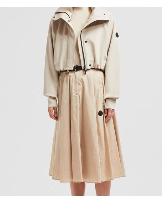 Moncler Natural Logo Patch Belted Skirt