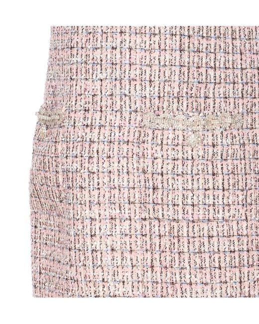 Self-Portrait Pink Boucle Sleeveless Mini Dress