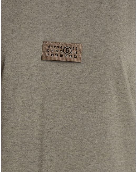 MM6 by Maison Margiela Gray Basic Solid-Color T-Shirt