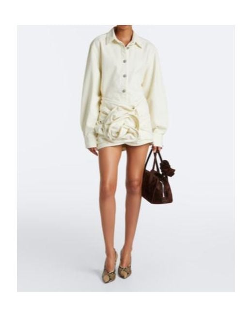 Magda Butrym Natural Floral Knit Mini Skirt