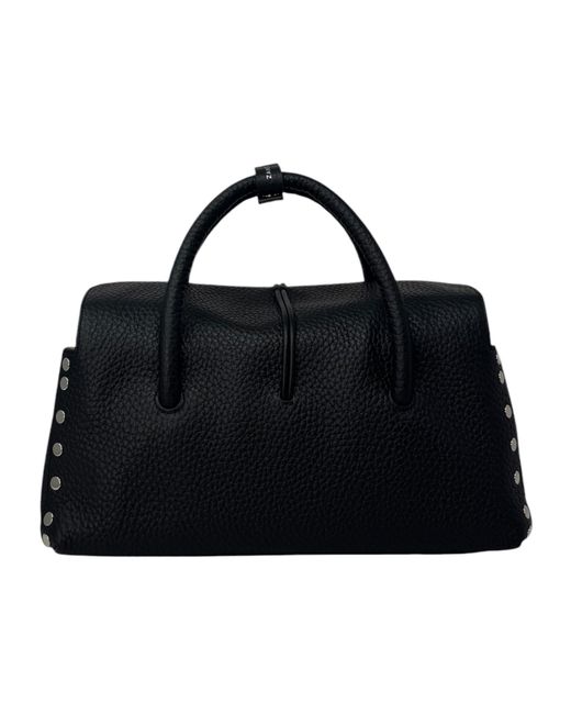 Zanellato Black Rivet Decorative Shoulder Bag