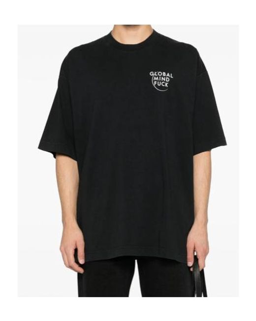 Vetements Black Global Mf T-Shirt for men