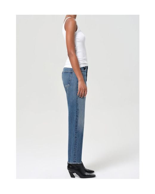 Agolde Blue Straight-Leg Jeans