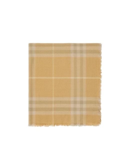 Burberry Natural Vintage Check Fringed-Edge Scarf