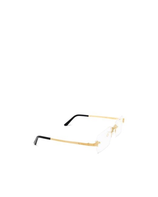 Cartier White Rectangle Frame Glasses for men