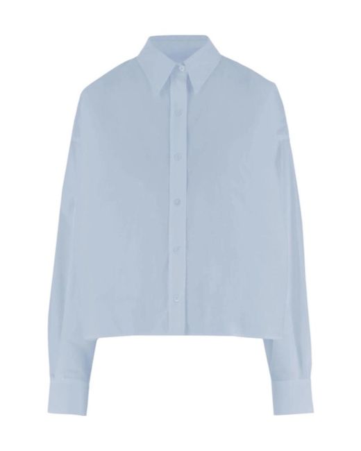 Frankie Shop Blue Arlen Cotton Boxy Shirt