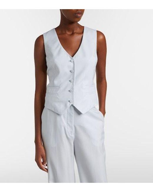 Gabriela Hearst White Coleridge Wool And Silk Vest