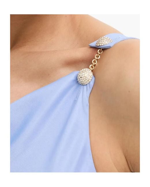 Twinset Blue Draped Midi Dress