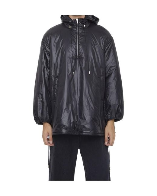 Saint Laurent Gray Saint Logo Embossed Drawstring Jacket for men
