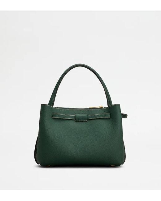 Tod's Green T-Plaque Belt Detail Tote Bag