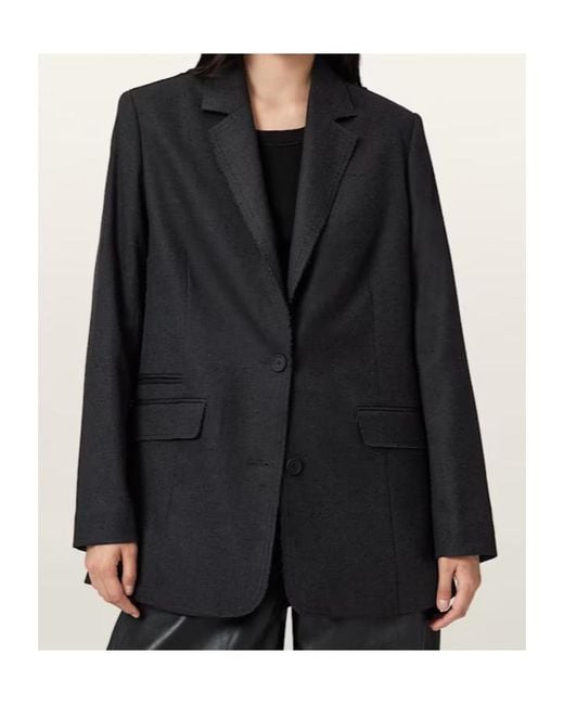 AllSaints Black Essie Single-Button Blazer