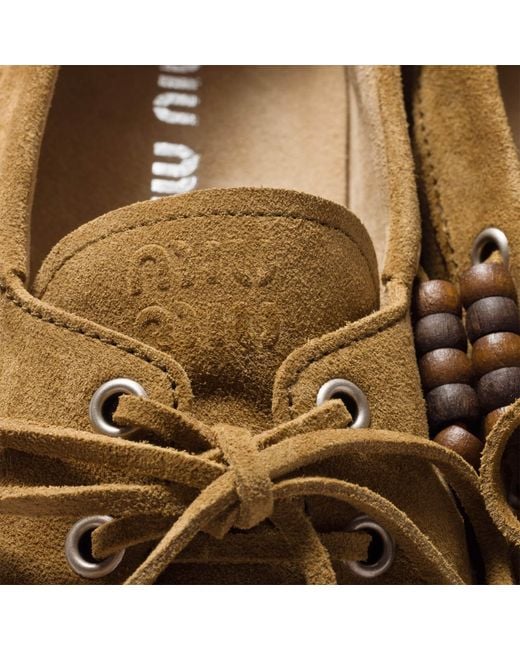 Miu Miu Brown Tassel-Detailed Slip-On Loafers