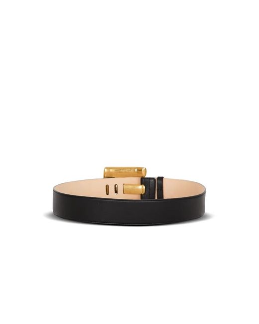 Balmain White Pb-Engraved Buckle Belt