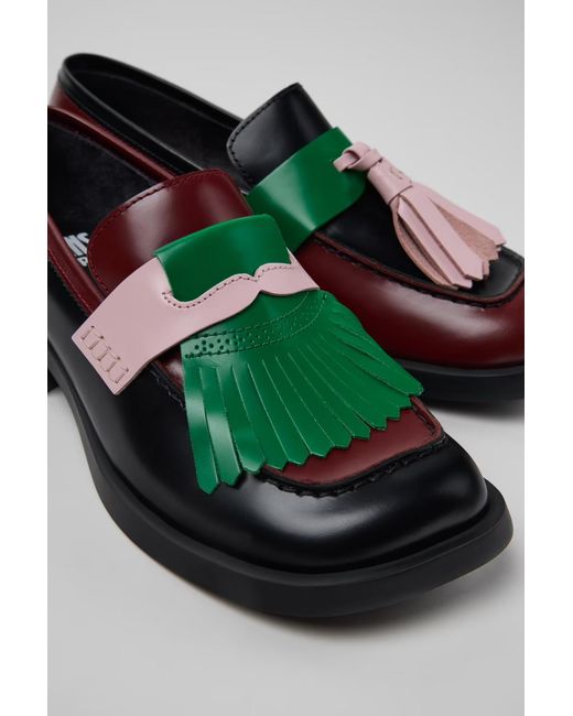 Camper Black Leather Moccasins
