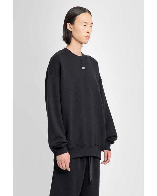 Off-White c/o Virgil Abloh Black Logo Printed Crewneck Sweatshirt for men