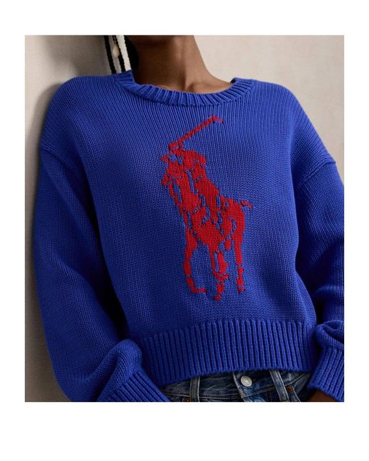 Polo Ralph Lauren Blue Big Pony Crewneck Jumper