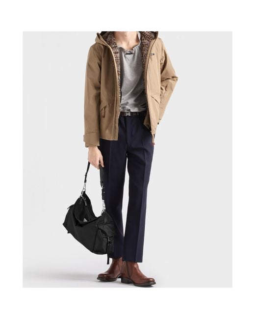 Prada Black Explore Re-Nylon And Leather Bag for men
