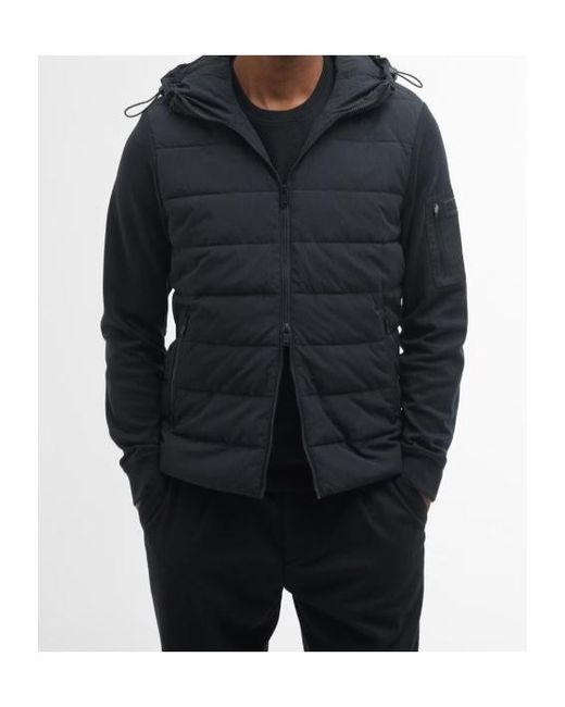 Barbour Blue Stanley Hooded Quilted Sweatshirt for men