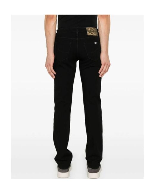 Jacob Cohen Black Belt-Loop Casual Pants for men