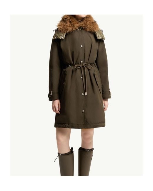 Moncler Green Halicte Long Down Parka