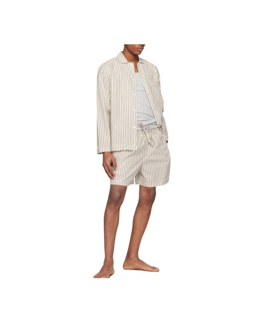 Tekla Multicolor Striped Sleep Shorts for men