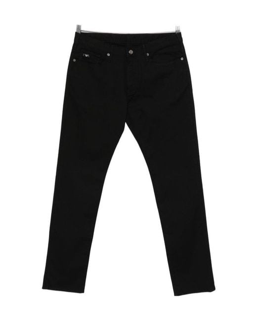 Emporio Armani Black Logo-Detail Jeans for men