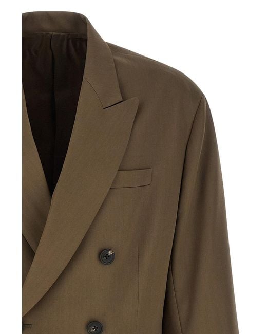Ssstein Green Oversized Double-Breasted Blazer for men