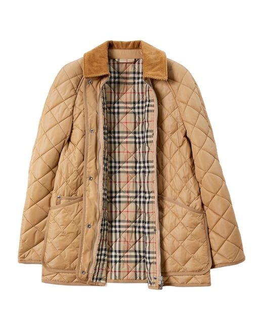Burberry Natural Belted Waist Quilted Jacket