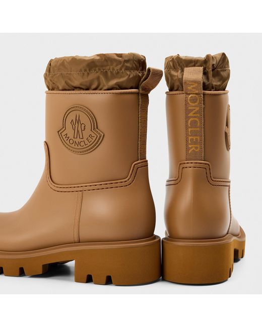 Moncler Brown Solid Color Rain Boots