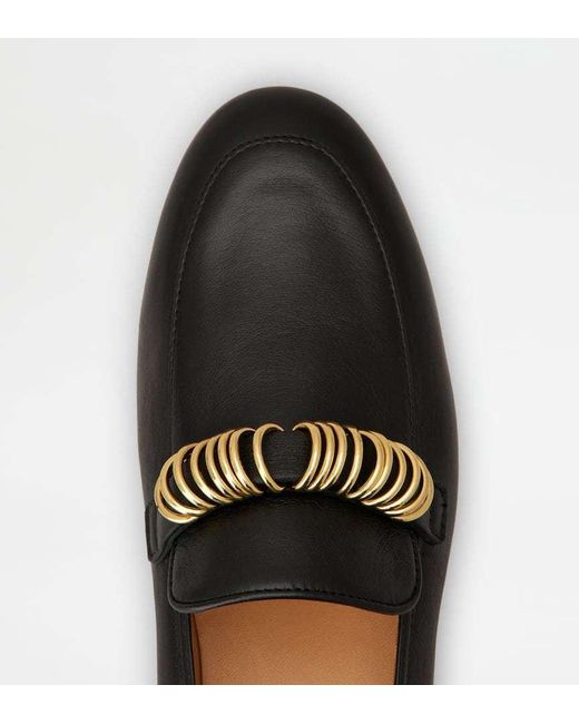 Tod's Black Round-Toe Slip-On Loafers