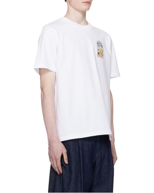 Casablanca White Tennis Landscape Print T-Shirt for men