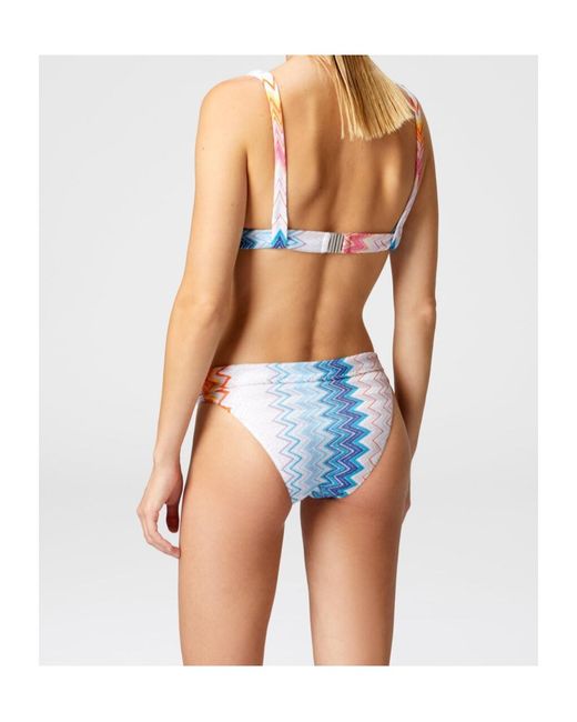 Missoni Blue Herringbone Pattern Bikini